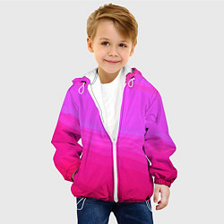 Куртка с капюшоном детская Neon pink bright abstract background, цвет: 3D-белый — фото 2