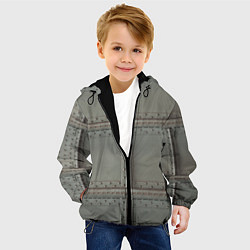 Куртка с капюшоном детская Стальные плиты с заклёпками, цвет: 3D-черный — фото 2