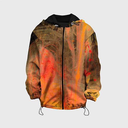 Детская куртка Абстрактное множество красок - Оранжевый / 3D-Черный – фото 1