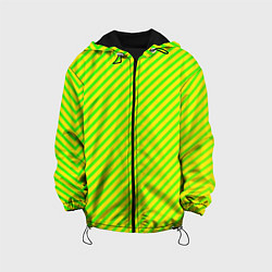 Куртка с капюшоном детская Кислотный зеленый стиль, цвет: 3D-черный