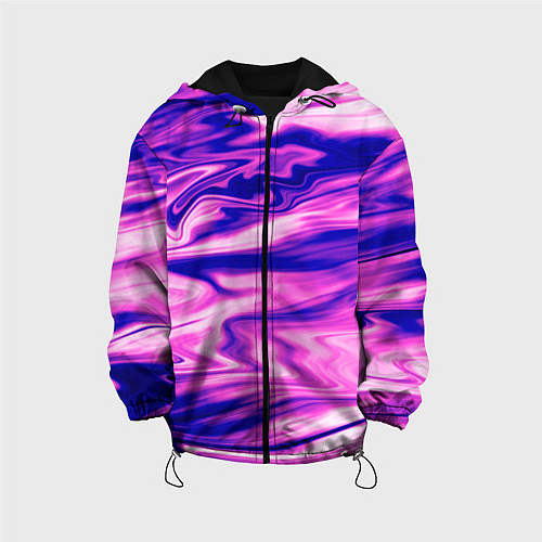 Детская куртка Розово-фиолетовый мраморный узор / 3D-Черный – фото 1