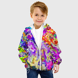 Куртка с капюшоном детская Летняя мозаика, цвет: 3D-белый — фото 2
