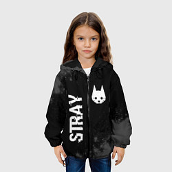 Куртка с капюшоном детская Stray Glitch на темном фоне, цвет: 3D-черный — фото 2