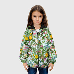 Куртка с капюшоном детская Цветы Золотое Лето, цвет: 3D-черный — фото 2