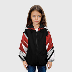 Куртка с капюшоном детская Кроссфит униформа - Красная абстракция, цвет: 3D-черный — фото 2
