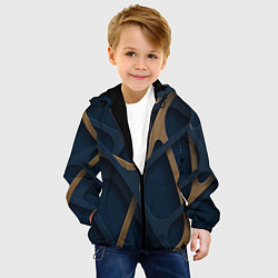 Куртка с капюшоном детская Абстрактный фон сетка, цвет: 3D-черный — фото 2