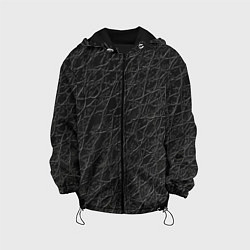 Куртка с капюшоном детская Имитация кожи - паттерн, цвет: 3D-черный