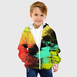Куртка с капюшоном детская Яркий красочный гранж, цвет: 3D-белый — фото 2