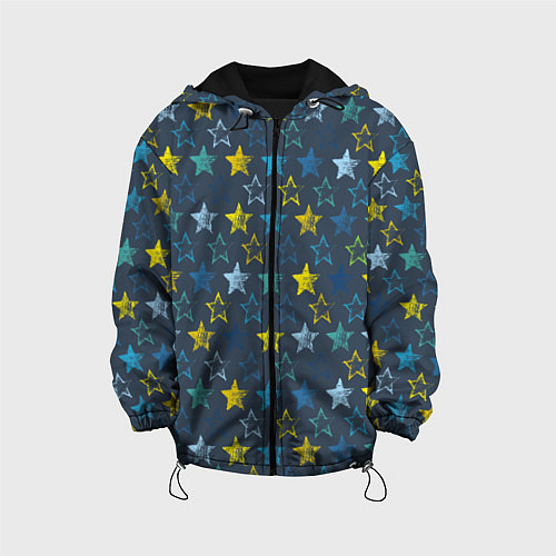 Детская куртка Парад звезд на синем фоне / 3D-Черный – фото 1