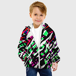 Куртка с капюшоном детская Разноцветная Зебра, цвет: 3D-белый — фото 2