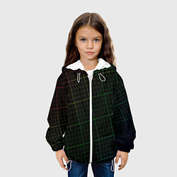 Куртка с капюшоном детская Радужная сетка - текстура, цвет: 3D-белый — фото 2
