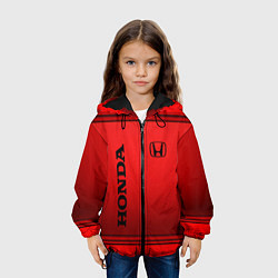 Куртка с капюшоном детская Хонда - спорт, цвет: 3D-черный — фото 2
