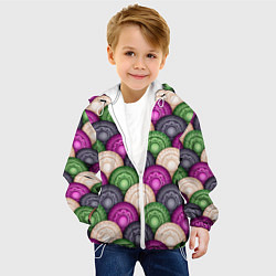 Куртка с капюшоном детская Круглый калейдоскоп абстракция, цвет: 3D-белый — фото 2
