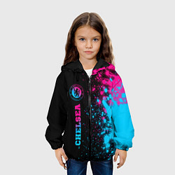 Куртка с капюшоном детская Chelsea - neon gradient: по-вертикали, цвет: 3D-черный — фото 2
