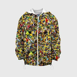 Куртка с капюшоном детская Симпсоны все Герои, цвет: 3D-белый