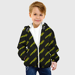 Куртка с капюшоном детская Киберпанк Бегущий по краю паттерн, цвет: 3D-белый — фото 2