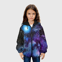 Куртка с капюшоном детская Дым вселенной, цвет: 3D-черный — фото 2