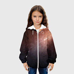 Куртка с капюшоном детская Космос из сердца, цвет: 3D-белый — фото 2