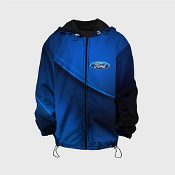 Куртка с капюшоном детская Ford - синяя абстракция, цвет: 3D-черный