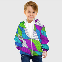 Куртка с капюшоном детская Цветная ткань, цвет: 3D-белый — фото 2
