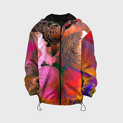 Куртка с капюшоном детская Стилизованная композиция из океанских ракушек, цвет: 3D-черный