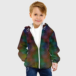 Куртка с капюшоном детская Неоновый сетчатый узор, цвет: 3D-белый — фото 2