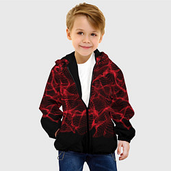 Куртка с капюшоном детская Пиксельная абстракция, цвет: 3D-черный — фото 2