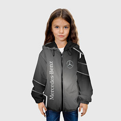 Куртка с капюшоном детская Mercedes абстракция карбон, цвет: 3D-черный — фото 2