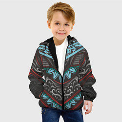 Куртка с капюшоном детская Узорчатые узоры, цвет: 3D-черный — фото 2