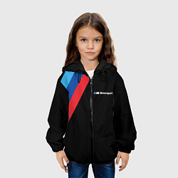 Куртка с капюшоном детская BMW Motosport - Три линии, цвет: 3D-черный — фото 2