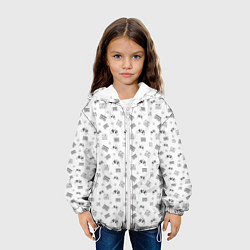 Куртка с капюшоном детская 90s pattern on white, цвет: 3D-белый — фото 2