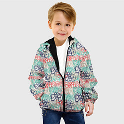 Куртка с капюшоном детская Пять оттенков граффити, цвет: 3D-черный — фото 2