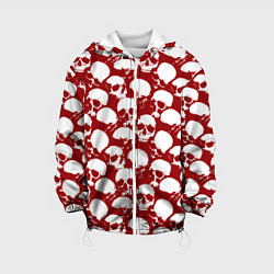 Куртка с капюшоном детская Череп и кровь, цвет: 3D-белый