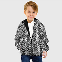 Куртка с капюшоном детская Череп со зрачками, цвет: 3D-черный — фото 2