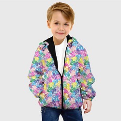 Куртка с капюшоном детская Череп и сердца, цвет: 3D-черный — фото 2