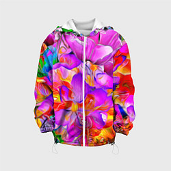 Куртка с капюшоном детская Flower Illusion, цвет: 3D-белый
