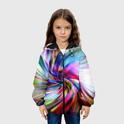 Куртка с капюшоном детская Радужная спираль, цвет: 3D-черный — фото 2