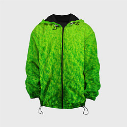 Куртка с капюшоном детская Трава зеленая, цвет: 3D-черный