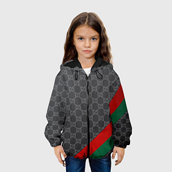 Куртка с капюшоном детская В стиле gucci, цвет: 3D-черный — фото 2