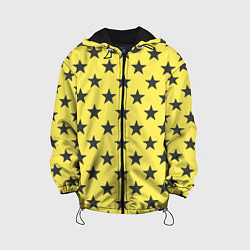Куртка с капюшоном детская Звездный фон желтый, цвет: 3D-черный