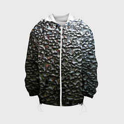Куртка с капюшоном детская Неровная металлическая поверхность, цвет: 3D-белый