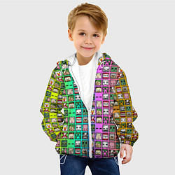 Куртка с капюшоном детская Minecraft characters neon, цвет: 3D-белый — фото 2