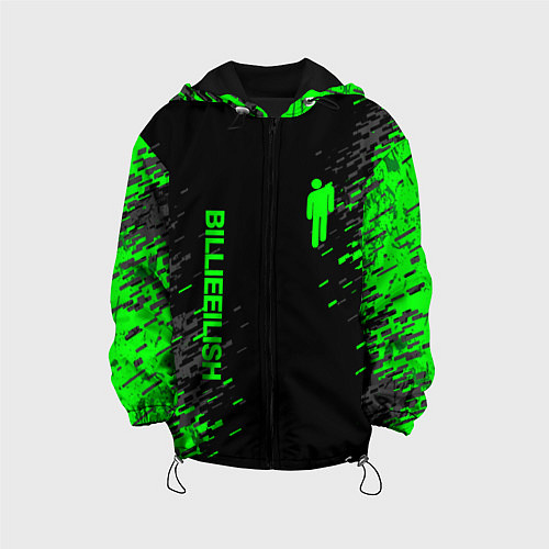 Детская куртка Билли Айлиш зелёная краска / 3D-Черный – фото 1