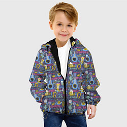 Куртка с капюшоном детская Гитара и шляпа, цвет: 3D-черный — фото 2