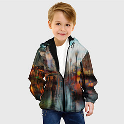 Куртка с капюшоном детская В Питере дождь, цвет: 3D-черный — фото 2