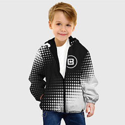 Куртка с капюшоном детская Beastars белая абстракция кружочки, цвет: 3D-черный — фото 2