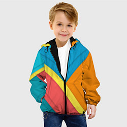 Куртка с капюшоном детская Простейший геометрический узор, цвет: 3D-черный — фото 2
