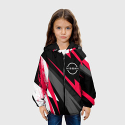Куртка с капюшоном детская Nissan fast lines, цвет: 3D-черный — фото 2