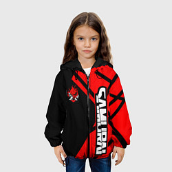 Куртка с капюшоном детская Cyberpunk 2077 - Надпись Samurai, цвет: 3D-черный — фото 2