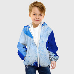 Куртка с капюшоном детская Белый крест на синем фоне, цвет: 3D-белый — фото 2
